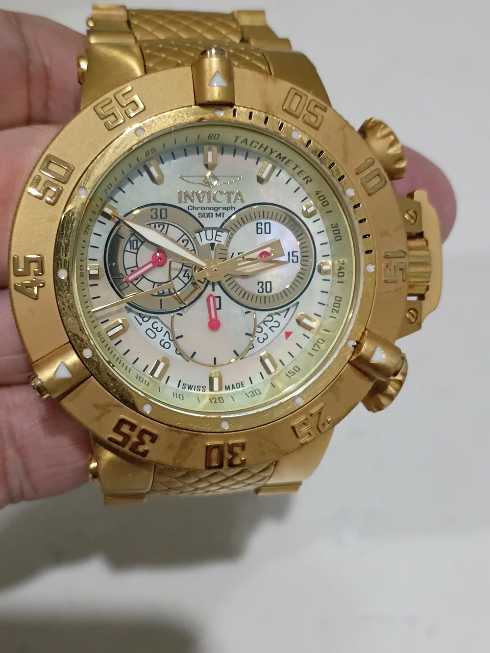 Subaqua Noma III Men 80525 500m Gold Tone Chronograph with Box Project Abda Work